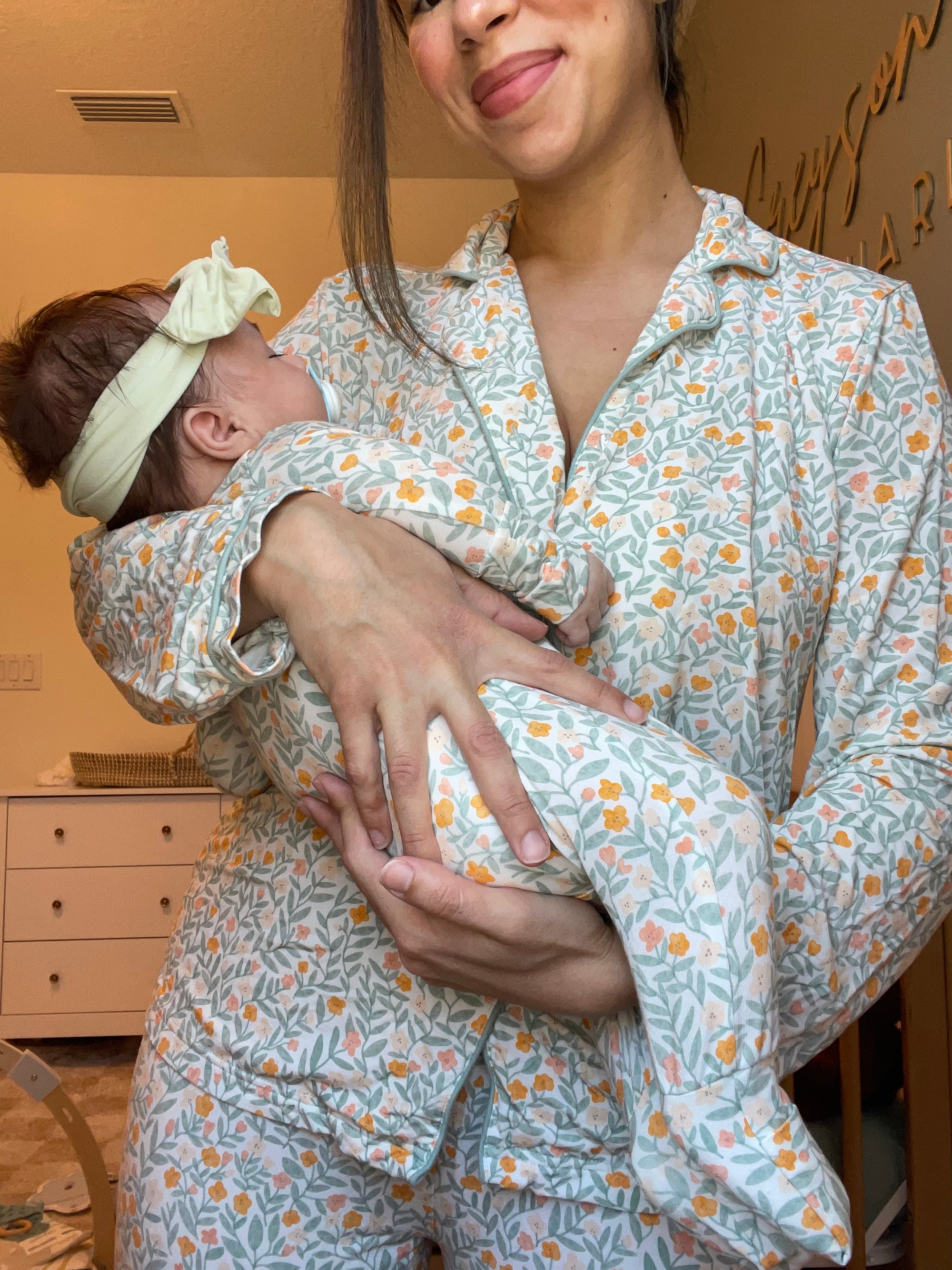 Baby Bamboo Zippered Onesie (Sweet Petals)