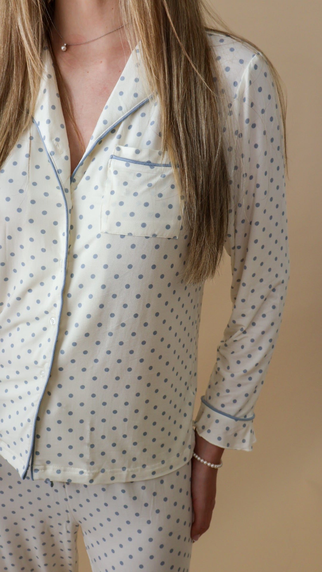 Women’s Bamboo PJ Long Sleeve (Polka Dots)