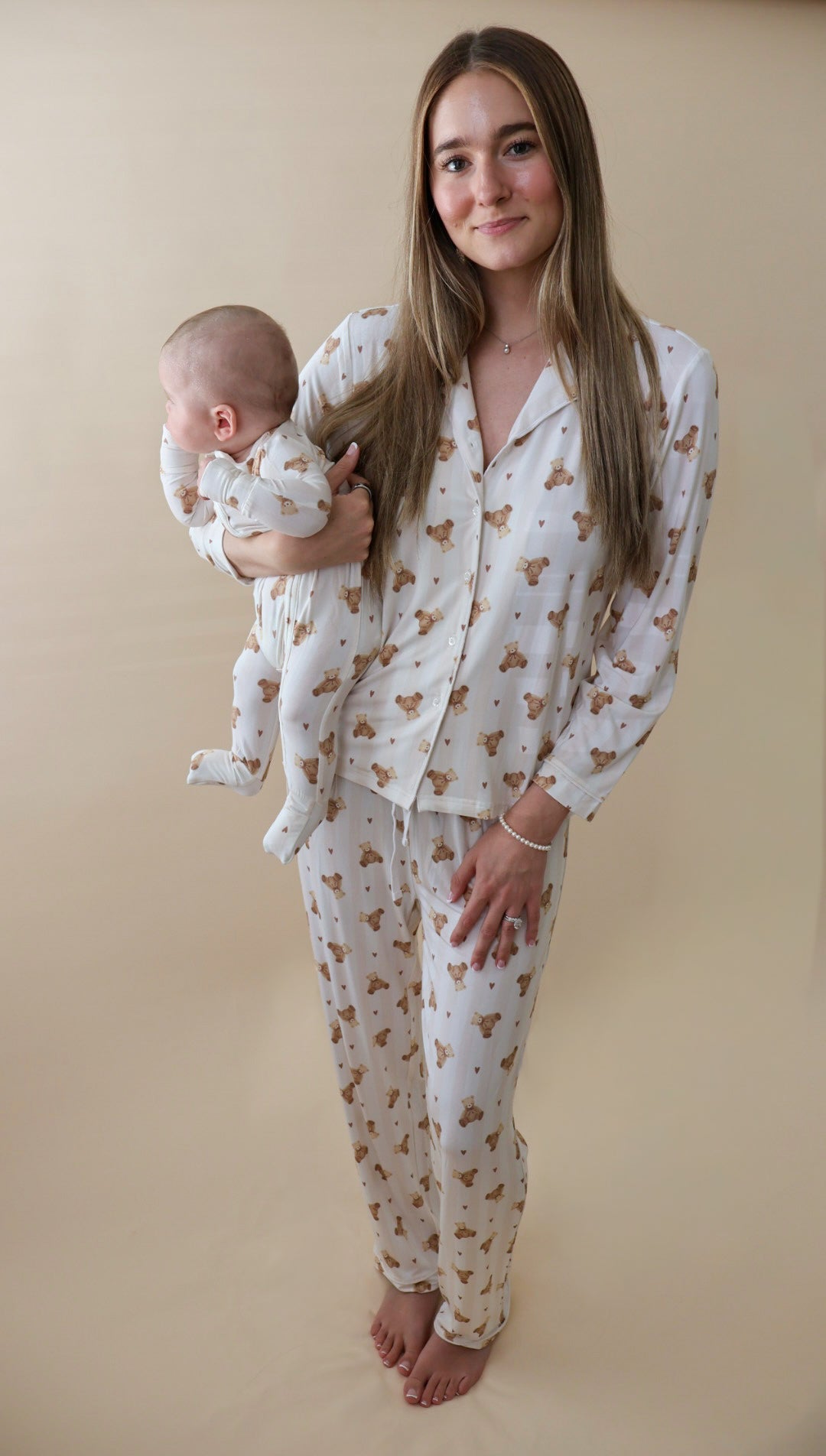 Women's Bamboo PJ Long Sleeve (Teddy Stripe)