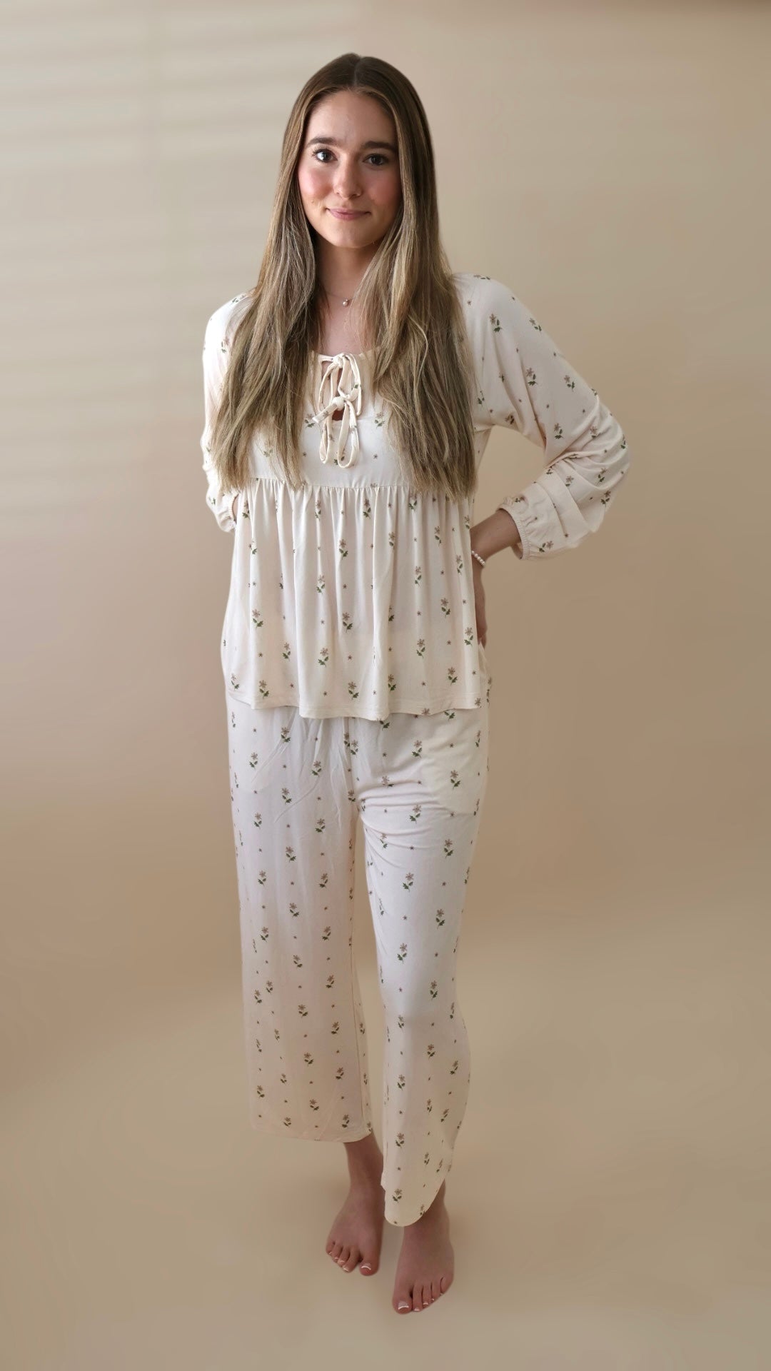 Women's Bamboo PJ Lounge Set (Blush Meadows)